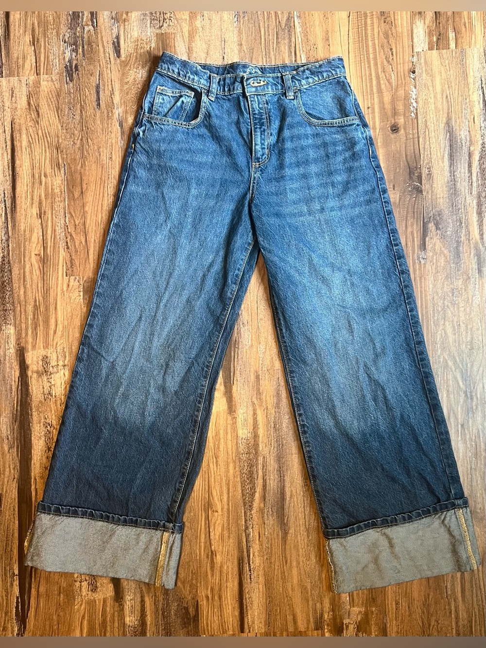 Art Class Girls Size 14 Wide Leg Cuffed Denim Jeans
